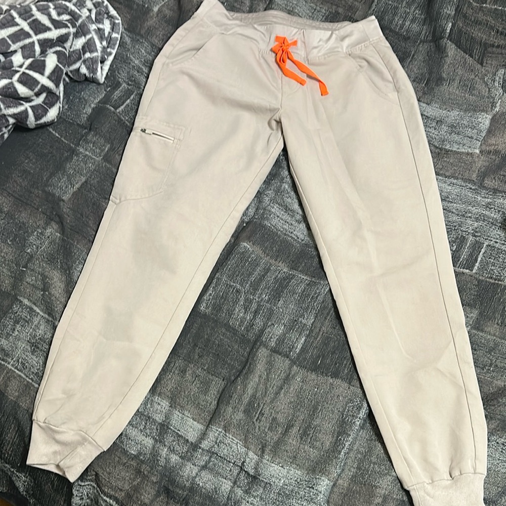 Figs Tan Jogger Track Pants Relaxed Fit